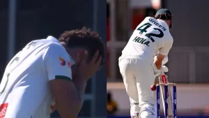 After a delivery from Bangladesh pacer Taskin Ahmed , the ball got an inside edge off Green's bat