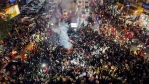 The decision came after celebrations erupted at the protest site, reflecting the students' relief