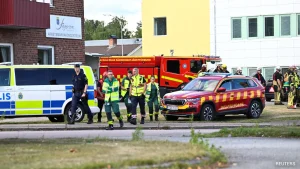 A man armed with a sword injured several people at a Swedish high school on Friday and one person was