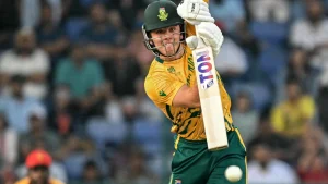 Chasing 145, South Africa reached 146/3 in 13.4 overs, with Brevis smashing an unbeaten 75 off