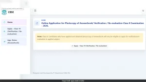 The online link is active for Class 10 Re-evaluation and verification of marks