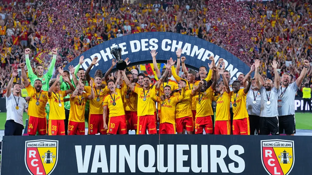 Ten-man Lens denied Paris Saint-Germain a second trophy in five days as Florian Thauvin's first-half