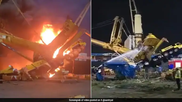 Crane Catches Fire During Cargo Unloading At Mumbai Port, 2 Operators Injured