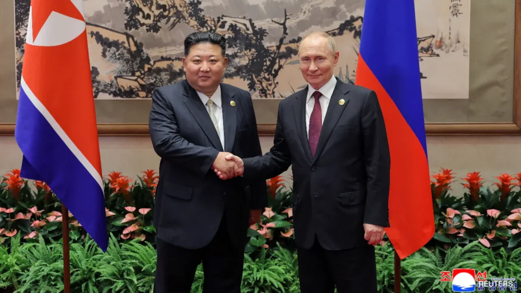 North Korean leader Kim Jong Un told Russian President Vladimir Putin he was "proud" of their countries'