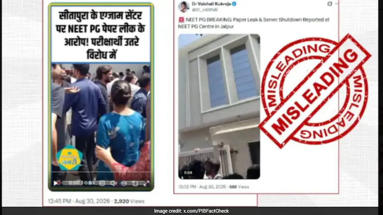 Social media posts are claiming that the NEET PG exam question papers were leaked in Jaipur