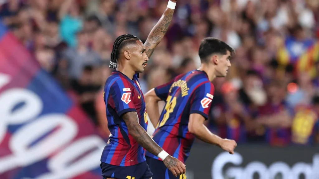 Raphinha and Fermin Lopez goals helped Spanish champions Barcelona beat Athletic Bilbao 2-0