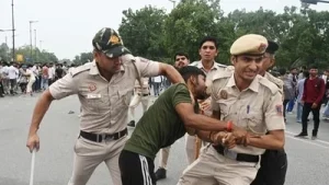 Union minister Kiren Rijiju squarely denied allegations of any police brutality against students