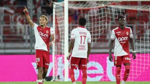 Monaco stormed to the top of Ligue 1 with a 2-0 victory over Marseille on Sunday as former