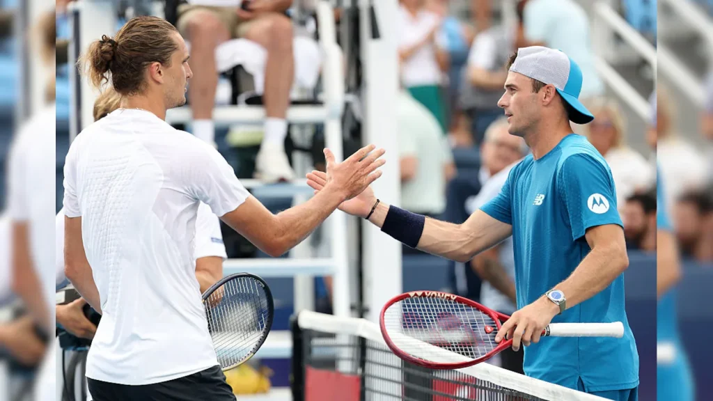 Tommy Paul saved a match point on the way to a 4-6, 7-6 (8/6), 6-4 upset of top seed Alexander Zverev