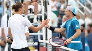 Tommy Paul saved a match point on the way to a 4-6, 7-6 (8/6), 6-4 upset of top seed Alexander Zverev
