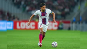 Captain Marquinhos headed in a dramatic last-gasp equaliser as Paris Saint-Germain scored twice