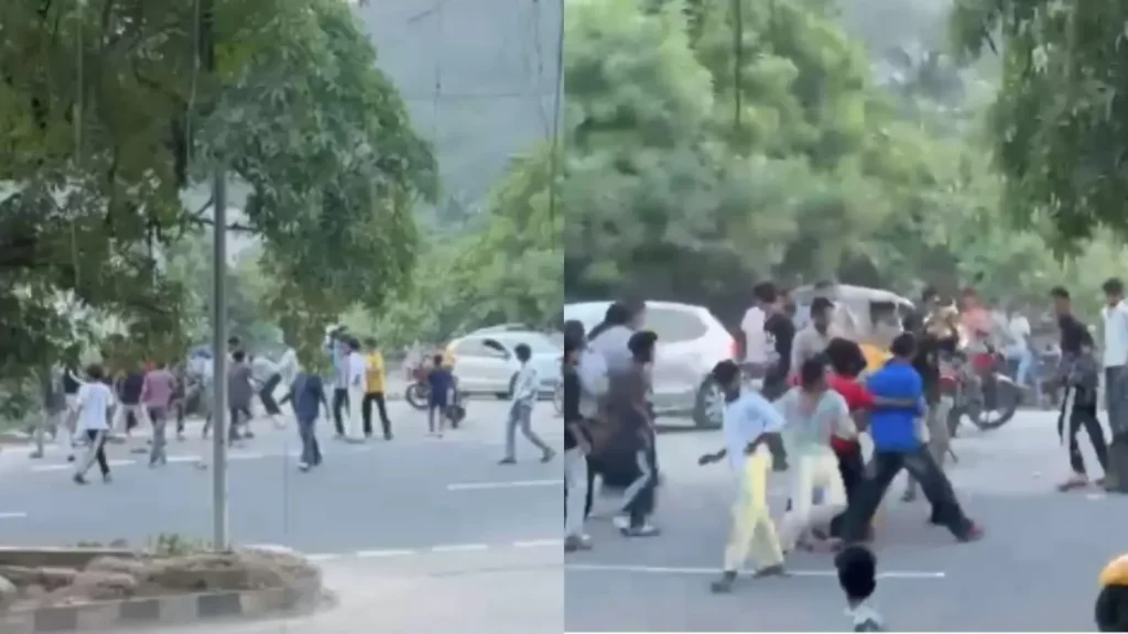 Tension gripped Andhra Pradesh's Marikavalasa-Thimmapuram Master Plan Road in Visakhapatnam on Thursday