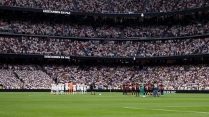 Football clubs Real Madrid and Malaga observed a minute's silence before their La Liga match