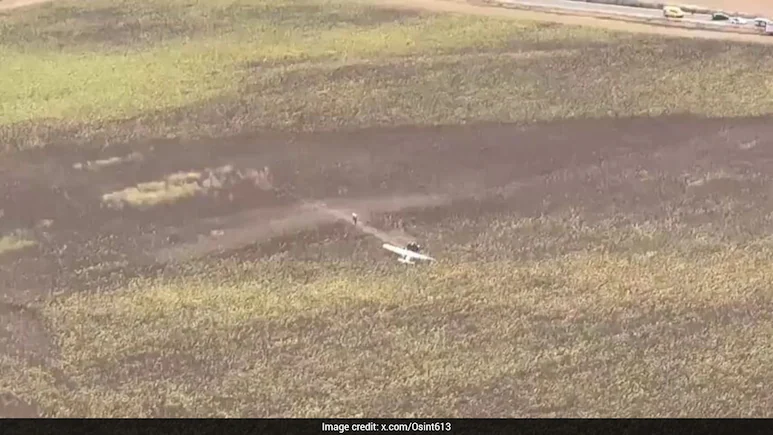 The plane was badly damaged, but the pilot escaped without injuries
