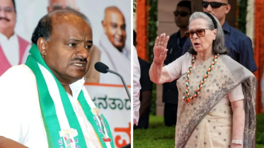 Union Minister HD Kumaraswamy's attack on Congress leader Sonia Gandhi's "foreign origin"