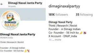 An Instagram account called “Dimagi Naxal Party” has surfaced and gained over 1,81,000 followers
