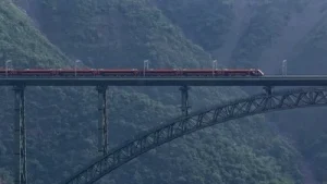 The Katra-Srinagar Vande Bharat Express has reached a significant milestone by hitting a speed of nearly
