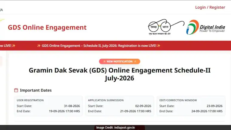 The Department of Posts has opened the One-Time Registration (OTR) process for India Post GDS