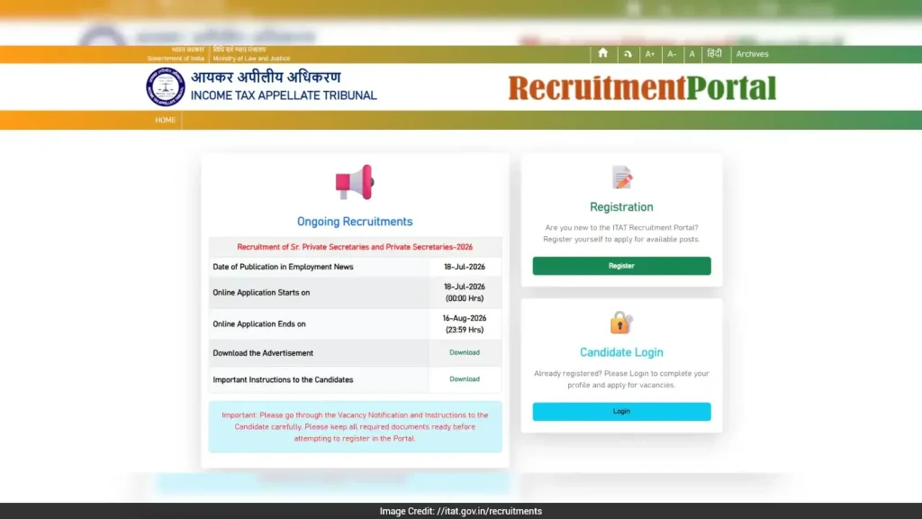 The Income Tax Appellate Tribunal (ITAT) is poised to end the online application process on Sunday