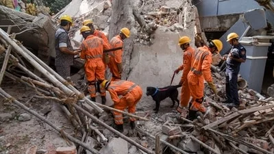 An eight-storey building under construction collapsed in Anjaiah Nagar, Gachibowli, Hyderabad