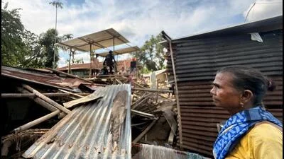 Chandravati Manjhi, 65, returned to her home in Bihubor village, Assam’s Sivasagar district, 15 days