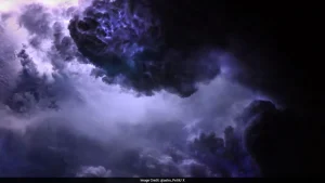 Astronaut Don Pettit has shared a view of the purple lightning flashing through clouds