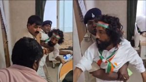 Student Leader Devendra Nath Mahto , was allegedly stopped by the police from participating in a Tiranga