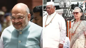 Union Home Minister Amit Shah has condemned Congress leader Sonia Gandhi for halting the national song
