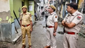 Girl students of a government school in Rajasthan's Ajmer district blackened the confronts