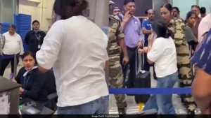 Following the cancellation, a female passenger was filmed expressing her frustration by shouting