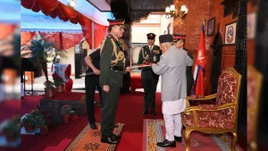Indian Army Chief General Dhiraj Seth was conferred the rank of Honorary General of Nepal Army