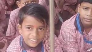Gen Alpha students in Bhatpurwa Samuhi, a village along the Yamuna, staged a peaceful protest outside