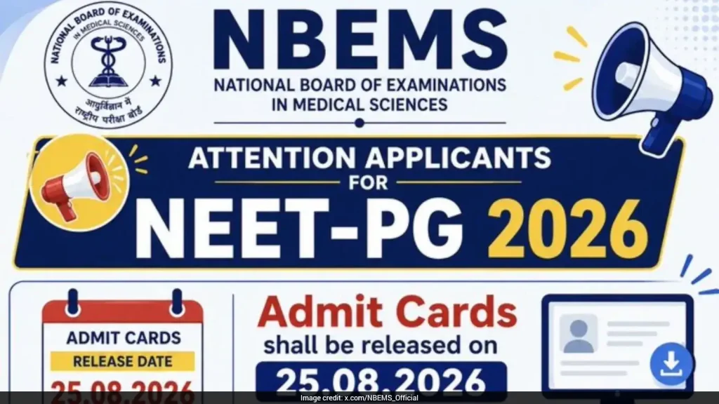 The National Board of Examinations in Medical Sciences (NBEMS) has announced a revised date
