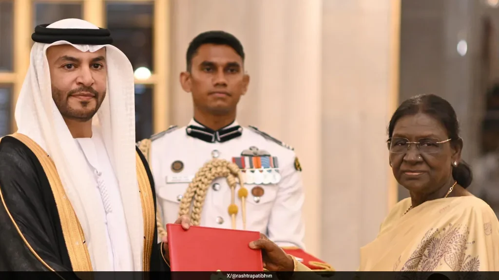 On Monday, President Droupadi Murmu officially received credentials from the ambassadors of six
