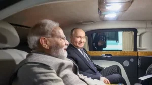 Prime Minister Narendra Modi and Russian President Vladimir Putin travelled in the same car as