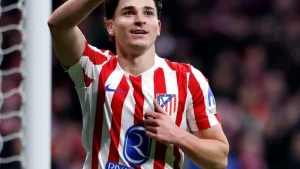 Wantaway Atletico Madrid striker Julian Alvarez returned to group training on Sunday
