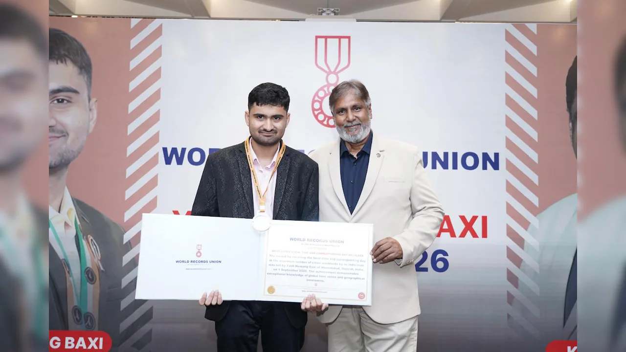 Yash Hemang Baxi, a 21-year-old student from Ahmedabad, has set a remarkable new world record