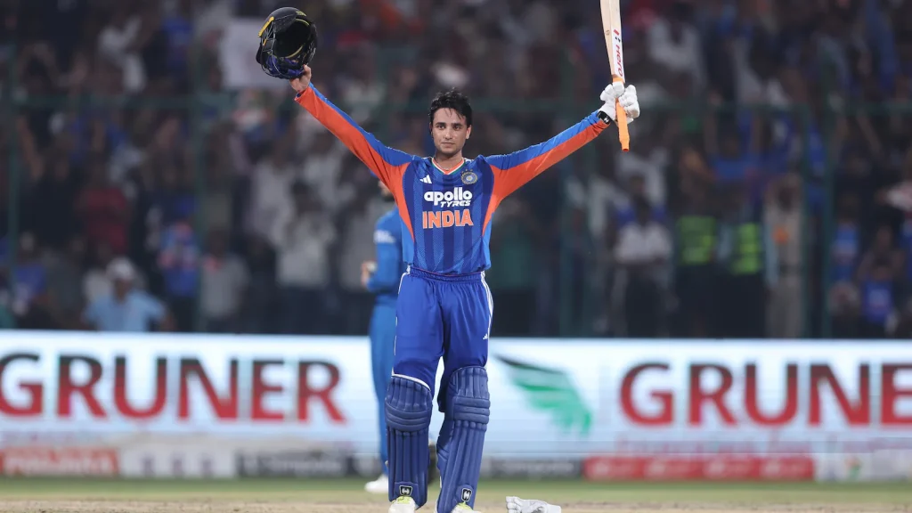 Opener Abhishek Sharma hit a record T20 century off 30 balls to set up a crushing 127-run
