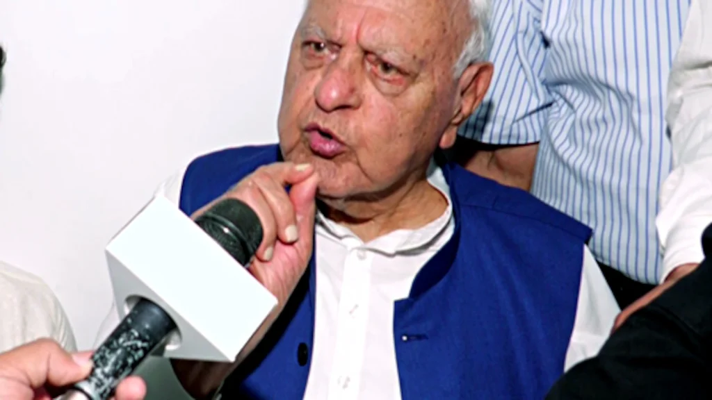 Farooq Abdullah, president of the National Conference and former chief minister of Jammu