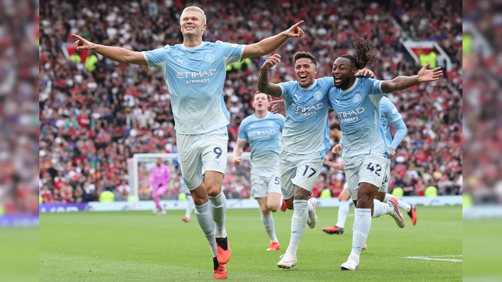 Erling Haaland fired 10-man Manchester City to a memorable 1-0 victory over Manchester United