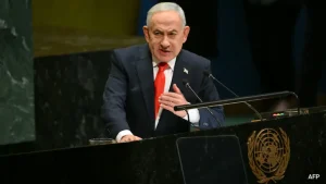 Israel's Prime Minister Benjamin Netanyahu, facing a difficult reelection campaign at home