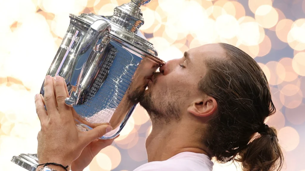 Alexander Zverev beat Ben Shelton 6-3, 7-6 (7/2), 5-7, 6-2 to victory the US Open on Sunday