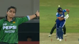 Pakistan captain Fatima Sana mounted a spirited fightback when she removed Shafali (12)