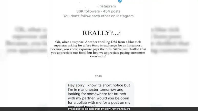 UK Restaurant Roasts Angry Influencer Who Said She "Deserved" A Free Meal