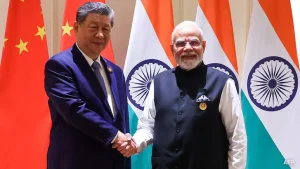 During a meeting on the sidelines of the BRICS summit, President Xi Jinping and Prime Minister