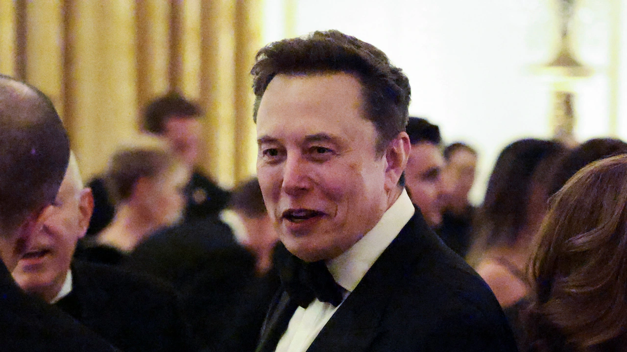Elon Musk attends a state dinner hosted by US President Donald Trump