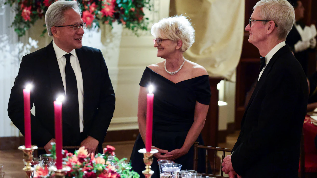 Elon Musk attends a state dinner hosted by US President Donald Trump