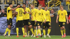 Felix Nmecha scored twice and Fabio Silva grabbed another as Borussia Dortmund won 3-0 at home