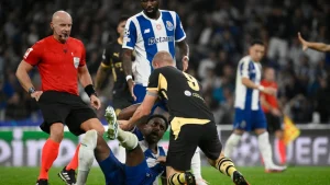 Manchester City forward Erling Haaland was involved in a heated altercation with Porto's Pablo