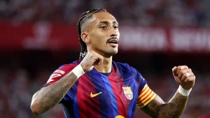 Raphinha scored a superb hat-trick to earn Barcelona a 3-1 victory at Sevilla on Saturday in La